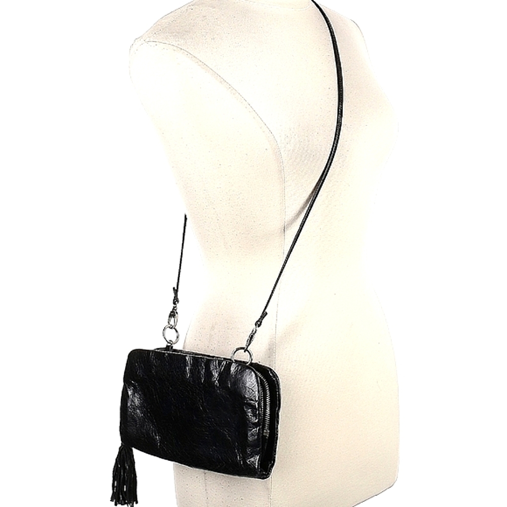 HOBO The Original Black Distressed Leather Crossbody Bag + Clutch + Wallet - Picture 8 of 8